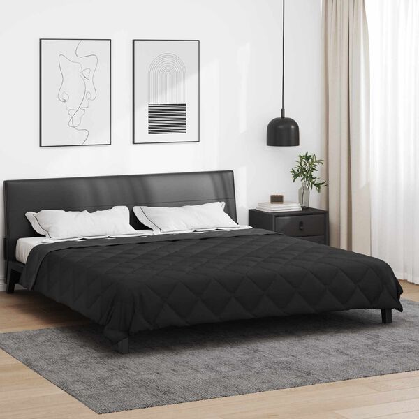 vidaXL Vasaras segas Melns un Anthracite 240 x 260 cm Mikro&scaron;ķiedra