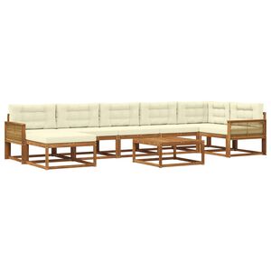 vidaXL Āra dīvānu komplekts ar spilvenu 8 pcs Dabisks un krējuma