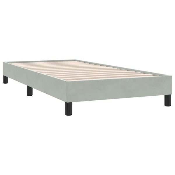 vidaXL Box Spring Gulta bez matrača Gai&scaron;i pelēka 90x210 cm samts