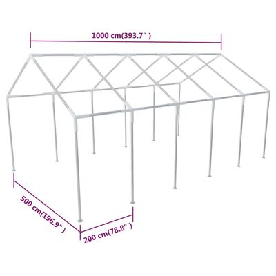 vidaXL svinību telts rāmis, 10 x 5 m, tērauds