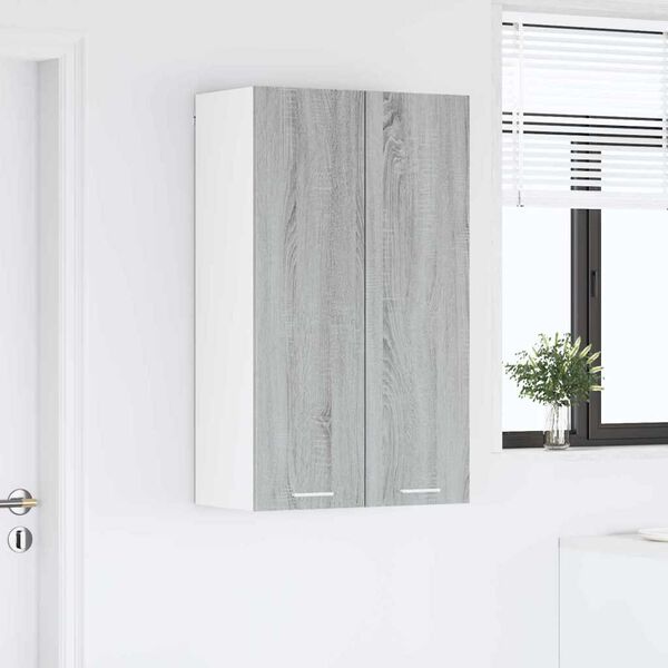 vidaXL Piekarams skapītis ar durvīm Pelēks Sonoma 60 x 31 x 100 cm