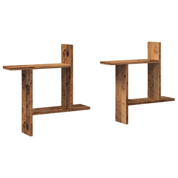 vidaXL sienas plaukti, 2 gab., 50x12x50 cm, inženierijas koks