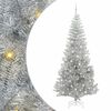 vidaXL Ziemassvētku eglīte su 300 LED ar statīvu Sudraba 240 cm PET