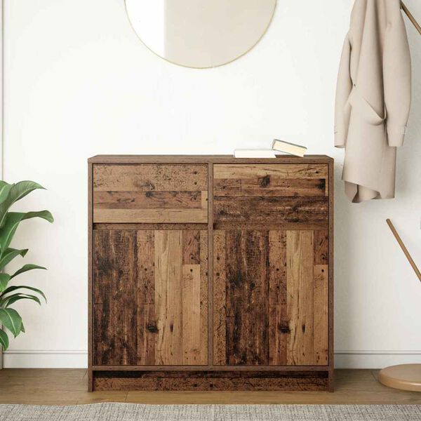 vidaXL kumode ar atvilktni, 80x34x76 cm, inženierijas koks