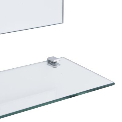 vidaXL sienas spogulis ar 5 plauktiem, sudraba krāsa, 80x60 cm