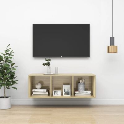 vidaXL sienas TV skapītis, ozola, 37x37x107 cm, skaidu plāksne