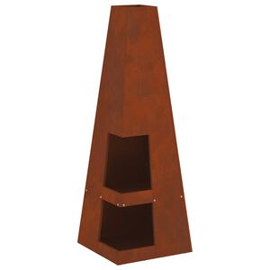 vidaXL Uguns bļoda Rūsa 35 x 35 x 100 cm