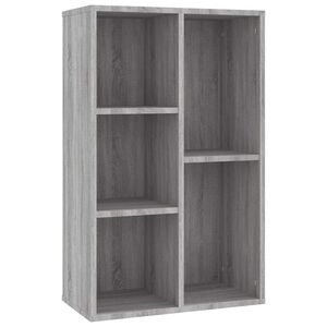 vidaXL grāmatu plaukts, pelēks, 50x25x80 cm, inženierijas koks