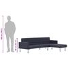vidaXL L-veida dīvāngulta, tum&scaron;i pelēks poliesters