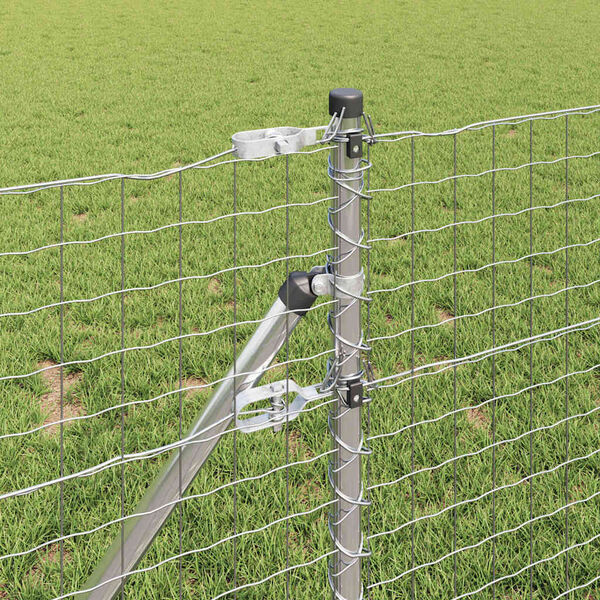 vidaXL Žogs ar stabu Sudraba 0,8 x 10 m Tērauds un PVC