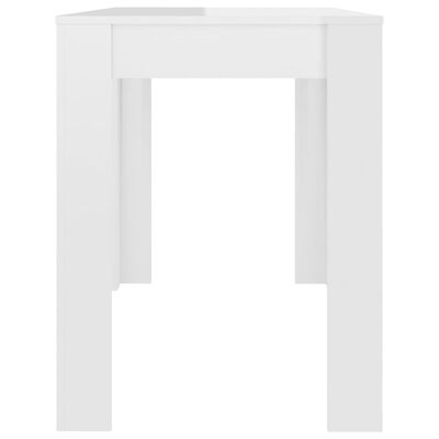 vidaXL virtuves galds, 120x60x76 cm, spīdīgi balts, skaidu plāksne