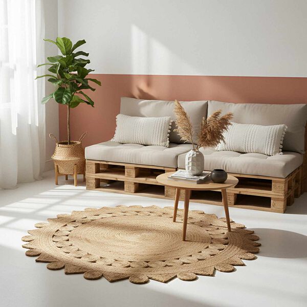 vidaXL Teritorijas paklāji Taisnstūra Brūna &Oslash; 240 cm Džuta