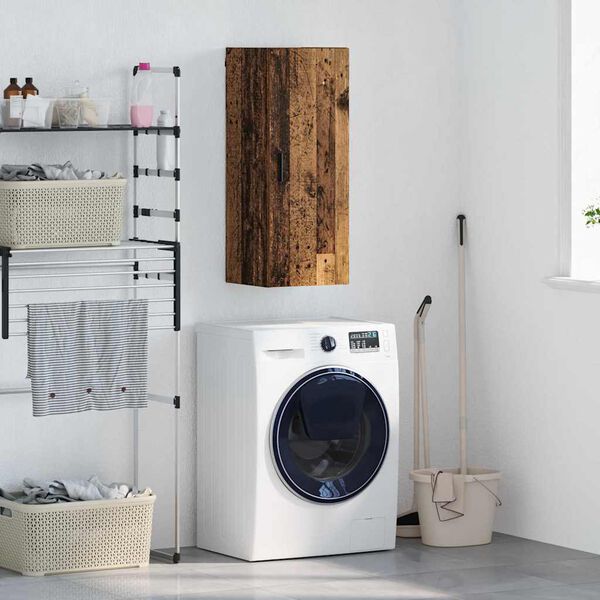 vidaXL Sienas skapis Vecs koks 34,5 x 34 x 90 cm Inženierijas koks