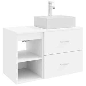 vidaXL Vannas istabas mēbeļu komplekts 2 pcs Balts Inženierijas koks