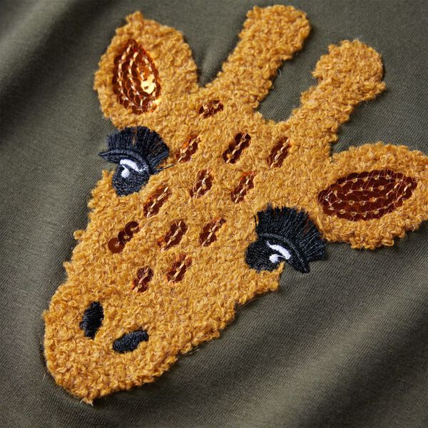 Bērnu krekls ar garām piedurknēm, haki, 140