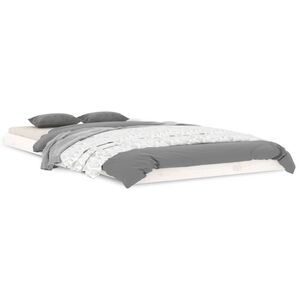 vidaXL gultas rāmis, balts, 100x200 cm, priedes masīvkoks