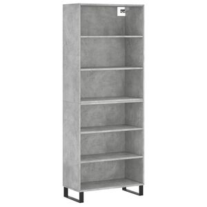 vidaXL augstais skapītis, 69,5x32,5x180 cm, inženierijas koks, pelēks