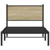 vidaXL gultas rāmis bez matrača, metāls, 100x200cm, ozolkoka imitācija