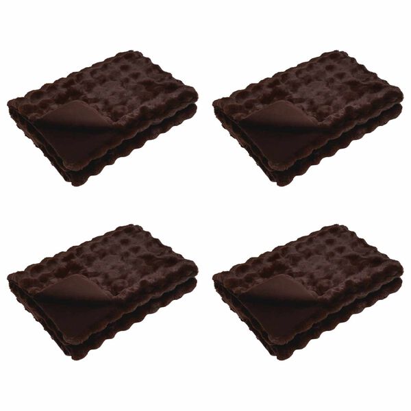 vidaXL Mākslīgā tru&scaron;a kažokādas sega 4 pcs Kamieļu krāsa 150 x 220 cm