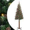 vidaXL Tievā Ziemassvētku Egle Zaļa 180 cm PVC un cietā priedes koks