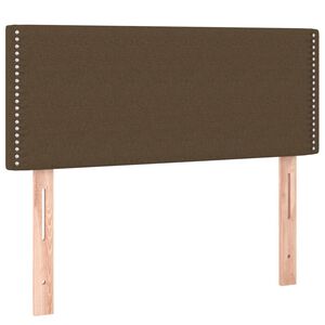 vidaXL gultas galvgalis, 100x5x78/88 cm, tum&scaron;i brūns audums