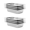 vidaXL Gastronorm trauki, 8 gab., GN 1/3, 65 mm, nerūsējo&scaron;s tērauds