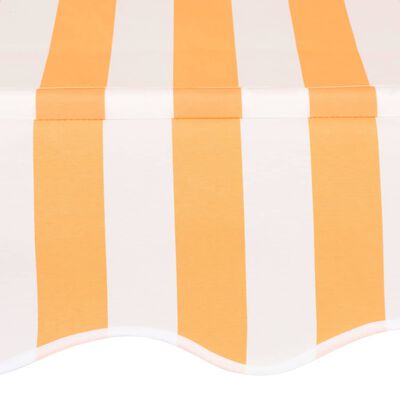 vidaXL izvelkama markīze, 350 cm, manuāla, oranža ar baltām svītrām
