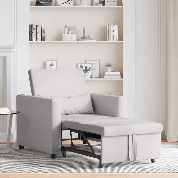 vidaXL Vienvietīgs dīvāns gulta Mākoņu pelēks 90 x 165 x 87 cm audums