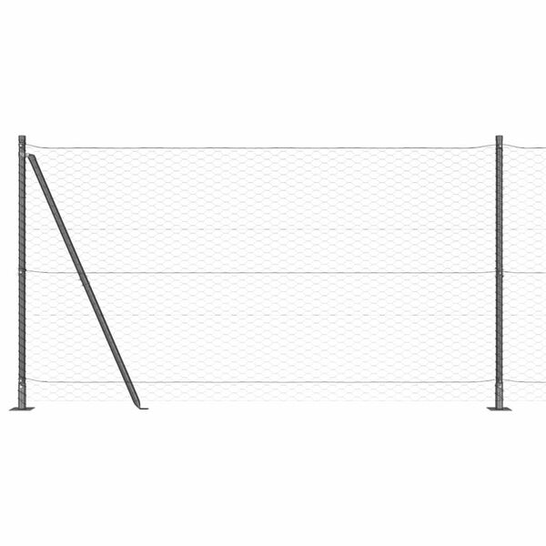 vidaXL Žoga āķis Pelēka 25 x 1,5 m (36 mm acs) Tērauds