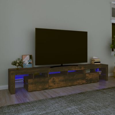 vidaXL TV skapītis ar LED apgaismojumu, ozolkoka krāsa, 230x36,5x40 cm