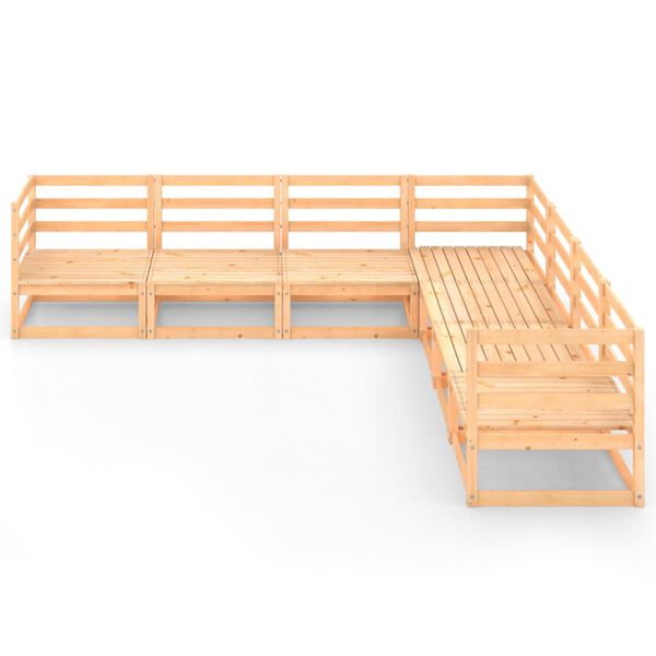 vidaXL 7-daļīgs dārza atpūtas mēbeļu komplekts, priedes masīvkoks