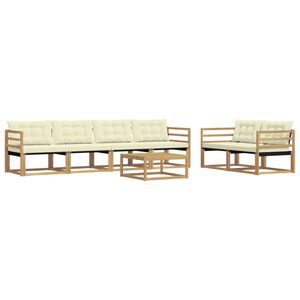vidaXL Āra dīvānu komplekts 7 pcs Balta un krēmkrāsas 79 x 79 x 37 cm