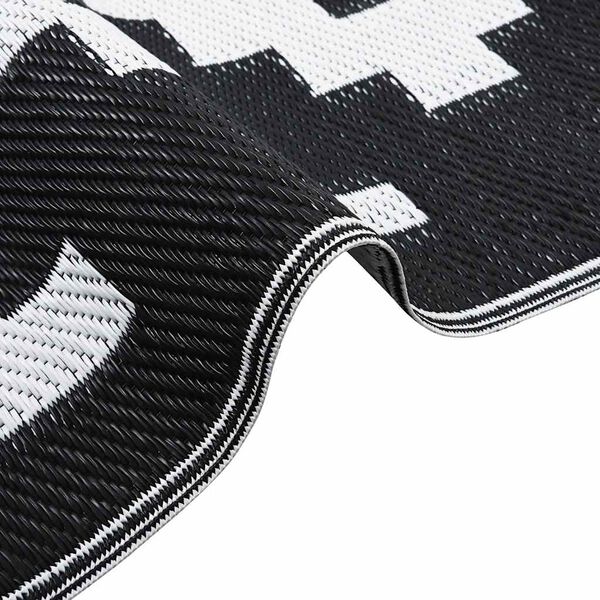 vidaXL āra paklājs, 190x290 cm, ARAKIL balts un melns PP