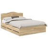 vidaXL Gultas rāmis Sonoma ozols 150 x 200 cm Inženieru koks