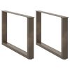 vidaXL kafijas galdiņa kājas, 2 gab., U-veida, dabīgs tērauds, 60x(42-43) cm