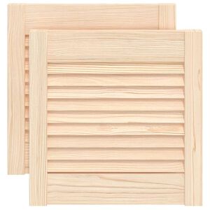 vidaXL skapja durvis, žalūziju dizains, 2 gab., 39,5x39,4 cm, priede
