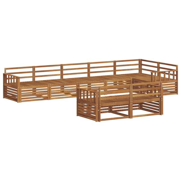 vidaXL Āra dīvānu komplekts 8 pcs Dabiska Cietā akācijas koks