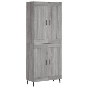 vidaXL augstais skapis, pelēks, 69,5x34x180 cm, inženierijas koks