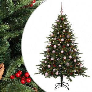vidaXL Mākslīgā Ziemassvētku egle ar bumbiņu 120 cm 150 LED