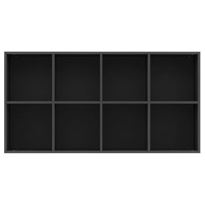 vidaXL grāmatu plaukts, 66x30x130 cm, melns, skaidu plāksne