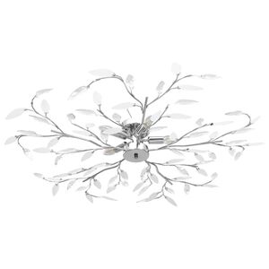 vidaXL griestu lampa, akrila lapiņas, 5 E14 spuldzes, balta