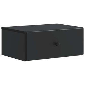 vidaXL Sienā stiprināms nakts skapis Melns 49 x 34,5 x 20 cm