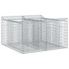 vidaXL Gabions pacelta gulta 100 x 100 x 60 cm Cinkota tērauda Sudraba
