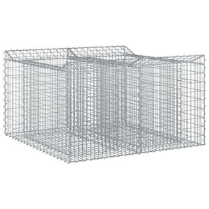 vidaXL Gabions pacelta gulta 100 x 100 x 60 cm Cinkota tērauda Sudraba