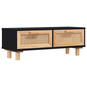 vidaXL kafijas galdiņ&scaron;, melns, 80x40x30 cm, inženierijas koks, priede