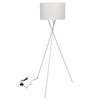 vidaXL grīdas lampa ar statīvu, 139 cm, balta