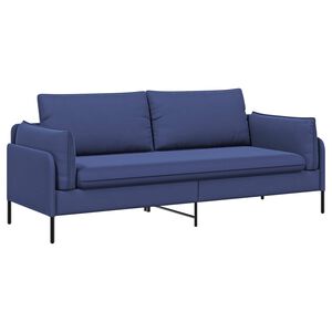 vidaXL 3-sēdeklis dīvāns Policijas zila 222 x 81 x 89 cm Samts