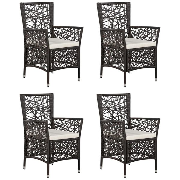 vidaXL 5-daļīgs dārza mēbeļu komplekts, brūns