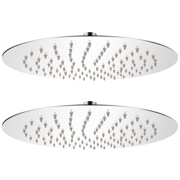 vidaXL lietus du&scaron;as galvas, 2 gab., 25 cm diametrā, nerūsējo&scaron;s tērauds