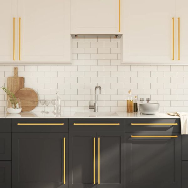 vidaXL skapja rokturi, 10 gab., zelta, 480 mm, nerūsējo&scaron;ais tērauds